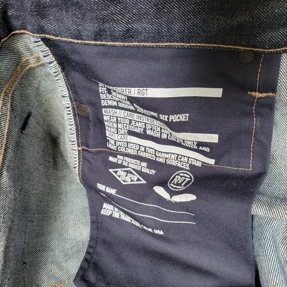Rogue Territory RGT Selvedge Jeans 31x35 Raw Denim Blue